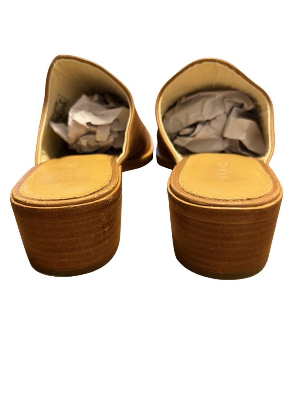 ANTHROPOLOGIE x SOLUDOS Leather Venetian Mules Cognac Brown Tan - Picture 5 of 7